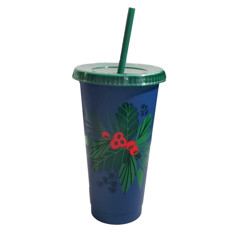 💙Starbucks NWT 5 reusable cups with lids & straws - Picture 7 of 8